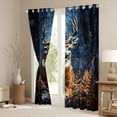 thumbnail image 3 of Homewish Moose Deer Elk Curtains Pack of 2 (42x84 Each) for Men, Mystic Jungle Animal Curtains Blackout, Rustic Lodge Cabin Bedroom Curtains, Curtains and Drapes Decor, 3 of 6