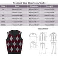 thumbnail image 4 of FINALGANG Men's Knitted Sweater Vest Diamond Pattern Relaxed Fit Pullover Sleeveless V Neck Jumper For Casual Daily Wear Trendy Knitwear, 4 of 9