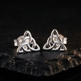 thumbnail image 3 of SilverCloseOut Rhodium Plated Sterling silver Celtic Triquetra Knot Stud Earrings for Womens and Teens, 3 of 9