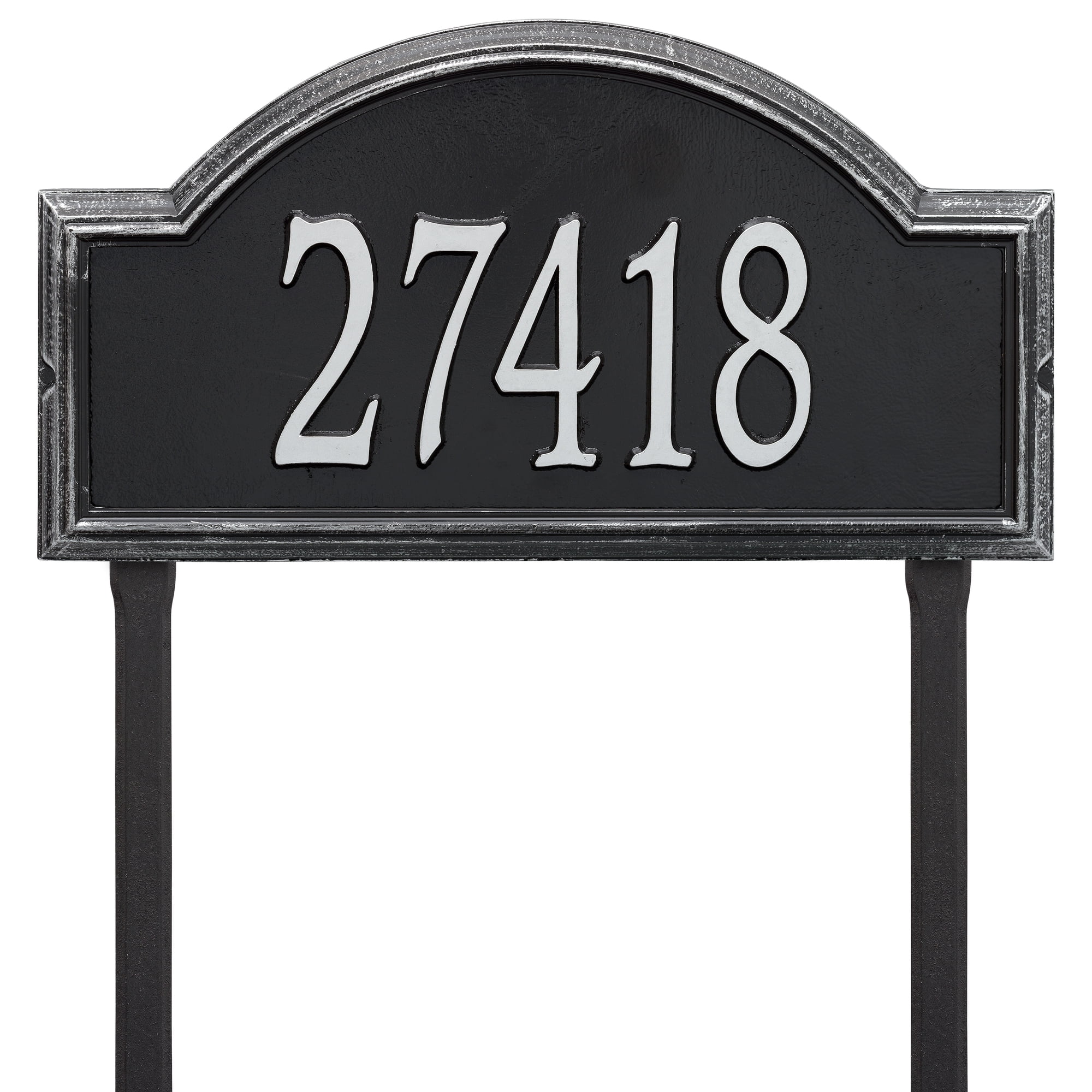 Personalized Whitehall Products Providence Arch Address Plaque in Black Silver by Whitehall