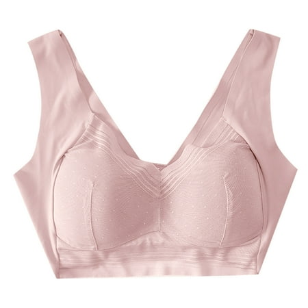 

GWAABD T Shirt Bras Women Full Cup Thin Underwear Plus Size Wireless Sports Bra Lace Bra Cover Cup Large Size Vest Bras