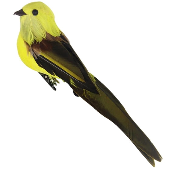 Artificial Foam Birds, Feathered Bird Ornaments, for Lawn Decoration Party Accessories, Yellow