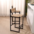 thumbnail image 5 of Set of 2 Hand Weave Bar Stool Set Natural Paper Rope Woven Seat Counter Height Chairs Farmhouse Style Furniture for Home & Office Dining Room, 5 of 15
