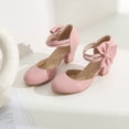 thumbnail image 3 of SACFOF Women's Mary Jane Heels with Bow Retro Closed Round Toe Pumps Sweet Ankle Strap Low Block Heels Chic Bowtie Vintage Dress Wedding Party Office Daily Shoes, 3 of 6