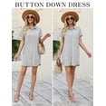 thumbnail image 4 of Ekouaer Nightgowns for Women Button Down V Neck Sleepshirt Short Sleeve Nursing Dress, 4 of 6