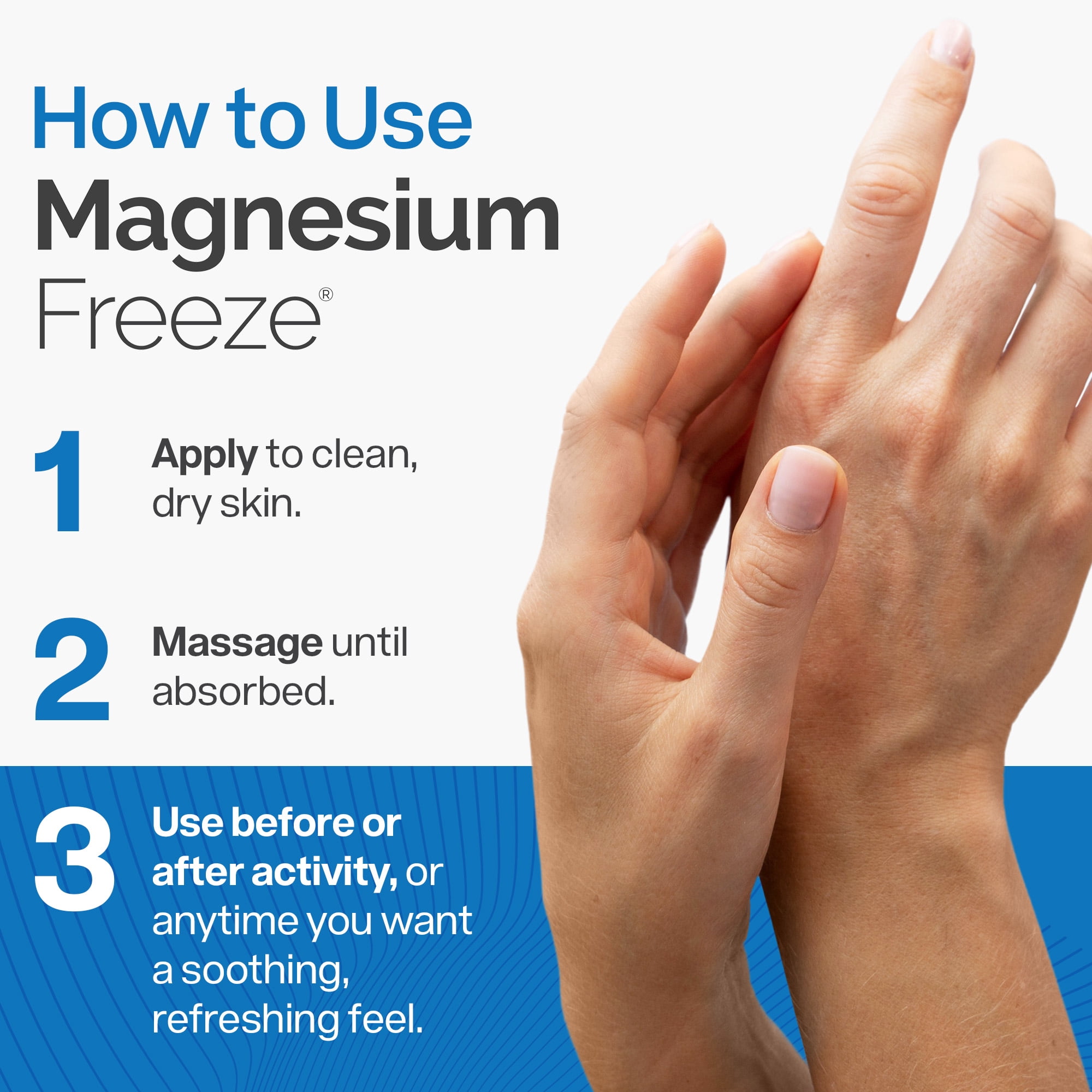 Magnesium Freeze Topical Magnesium Chloride Cream for Joints, Low Back, Sciatic Nerve & More, 4oz
