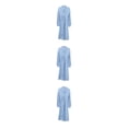 thumbnail image 1 of yingyy 1/2/3/5 Femmes Printemps Style Décontracté Ouvert devant Vêtements de Nuit Filles Simple Robe de Nuit à Manches Longues Vêtements de Pyjama Maison Bleu P 3 Pcs, 1 of 6
