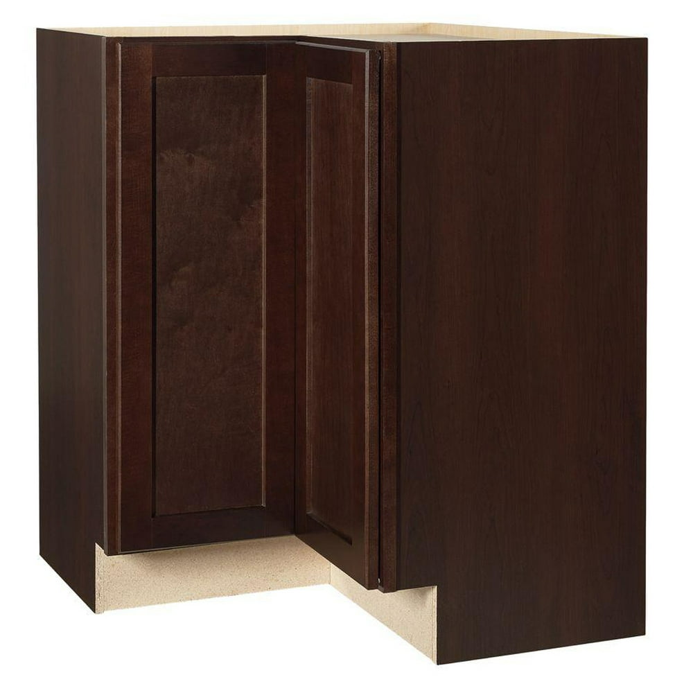 rsi home products shaker corner base with lazy susan, java