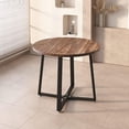 thumbnail image 1 of Mesa redonda de madera de 90cm con patas de mesa metálicas, 1 of 5
