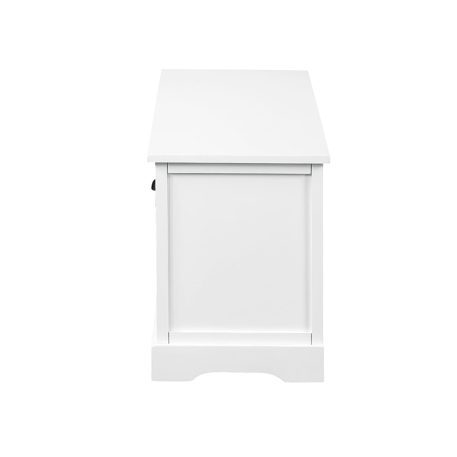 Kadyn Wood Storage Bench, Entryway Shoe Storage Bench with 3 Drawers and 3 Woven Baskets, Modern MDF Bench Seat for Entryway, Bedroom, White Kadyn Wood Storage Bench, Entryway Shoe Storage Bench with 3 Drawers and 3 Woven Baskets, Modern MDF Bench Seat for Entryway, Bedroom, White