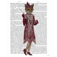 thumbnail image 3 of Fab Funky 12x14 Black Modern Framed Museum Art Print Titled - Fox Lady 1920s Flapper, 3 of 5
