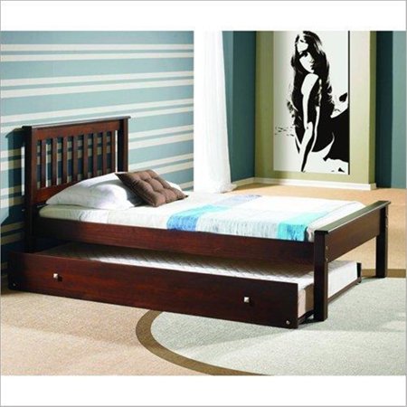 Donco Kids Contempo Bed-Color:Dark Cappuccino Size:Twin Style:W/TWIN TRUNDLE BED