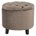 thumbnail image 2 of Safavieh Amelia Tufted Storage Ottoman-Color:Espresso/Spruce, 2 of 11