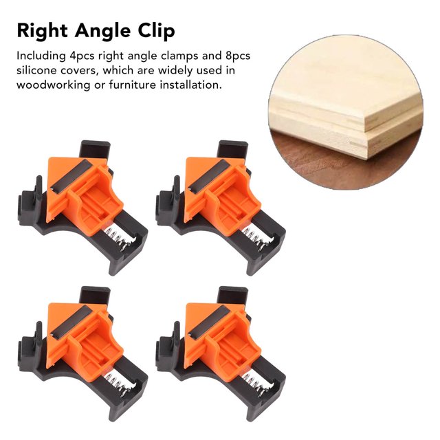 90 Degree Corner Clamp, Right Angle Clip Fast Aligning 4PCS Wear For 5-22mm Plate For Home Installation