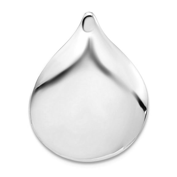 925 Sterling Silver Rhodium Plated Polished Teardrop Chain Slide 22.5x17.75mm Wide 4.8mm Thick Chain Necklace for Women