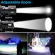 thumbnail image 4 of Linterna frontal LED ultra potente recargable por USB, 3 modos, resistente al agua, con zoom, para camping, pesca y ciclismo, 2 pilas incluidas, 4 of 5