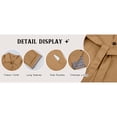 thumbnail image 6 of Oversized Mid Long Trench Coats for Women Plaid Lined Button Up Windbreaker Jacket with Belt, 6 of 7