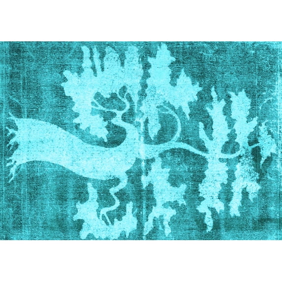 Ahgly Company Indoor Rectangle Persian Light Blue Traditional Area Rugs, 2' x 3'