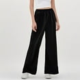 thumbnail image 2 of Babcutegg Long Pants for Toddler Girls Back to School Elastic Waist Wide Leg Clothes for Girls Black, 2 of 7