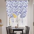thumbnail image 3 of Purple Flower Pattern Balloon Curtains for Windows, Bedroom Curtains 54 Inch Length, Vintage Floral Botanical Simple Tie Up Curtains Panels Thermal Insulated Bathroom Curtains Window 42"x54", 3 of 8