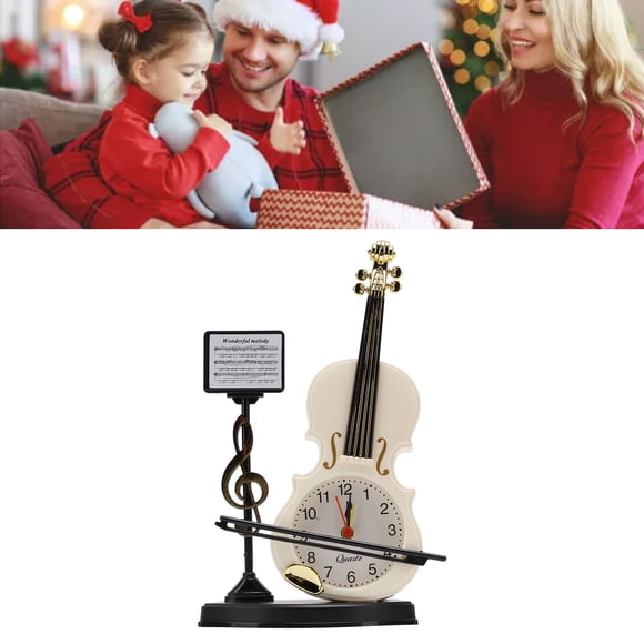 RelOJ Desspertador Violín, Creativo y ProncTico RELOJ DIGITAL DE DESCRITORIO CON 5 Accesorios, Estuche de Plástico Duradero, Regalos de Fiesta, decoración de Hogar y Oficina