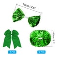thumbnail image 2 of Uxcell Cheerleading Pom Poms, with Baton Handle and 2Pcs Green Large Cheerleader Hair Bow, Green 2 Pack, 2 of 7