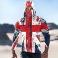 thumbnail image 1 of Viluyesy Mens Sun Shirt UV Protection with Face Mask, Printed Quick Dry Breathable Rash Guard Long Sleeve Shirt B Red L, 1 of 6