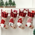 thumbnail image 4 of Toystoory Calcetín de Navidad de Papá Noel lindo portátil reutilizable Navidad árbol temático chimenea niños regalo bolsa de dulces con Punteado, 4 of 6