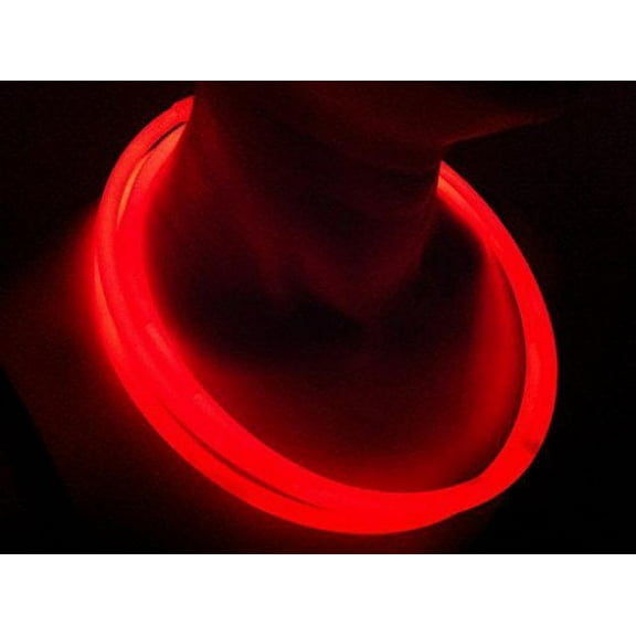 Glow Sticks Bulk Wholesale Necklaces, 500 22" Glow Stick Necklaces Red 400 FREE Glow Bracelets BONUS, Glow With Us Brand