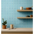 thumbnail image 5 of S4Sassy Tile Squares Wallpaper - Blue Wall Covering, 25" X 360" Self-Adhesive Textured Vinyl Wall Paper, Walls Wrap, Neutral Wallpaper For Dining, Hallway, Home Decor, 5 of 9