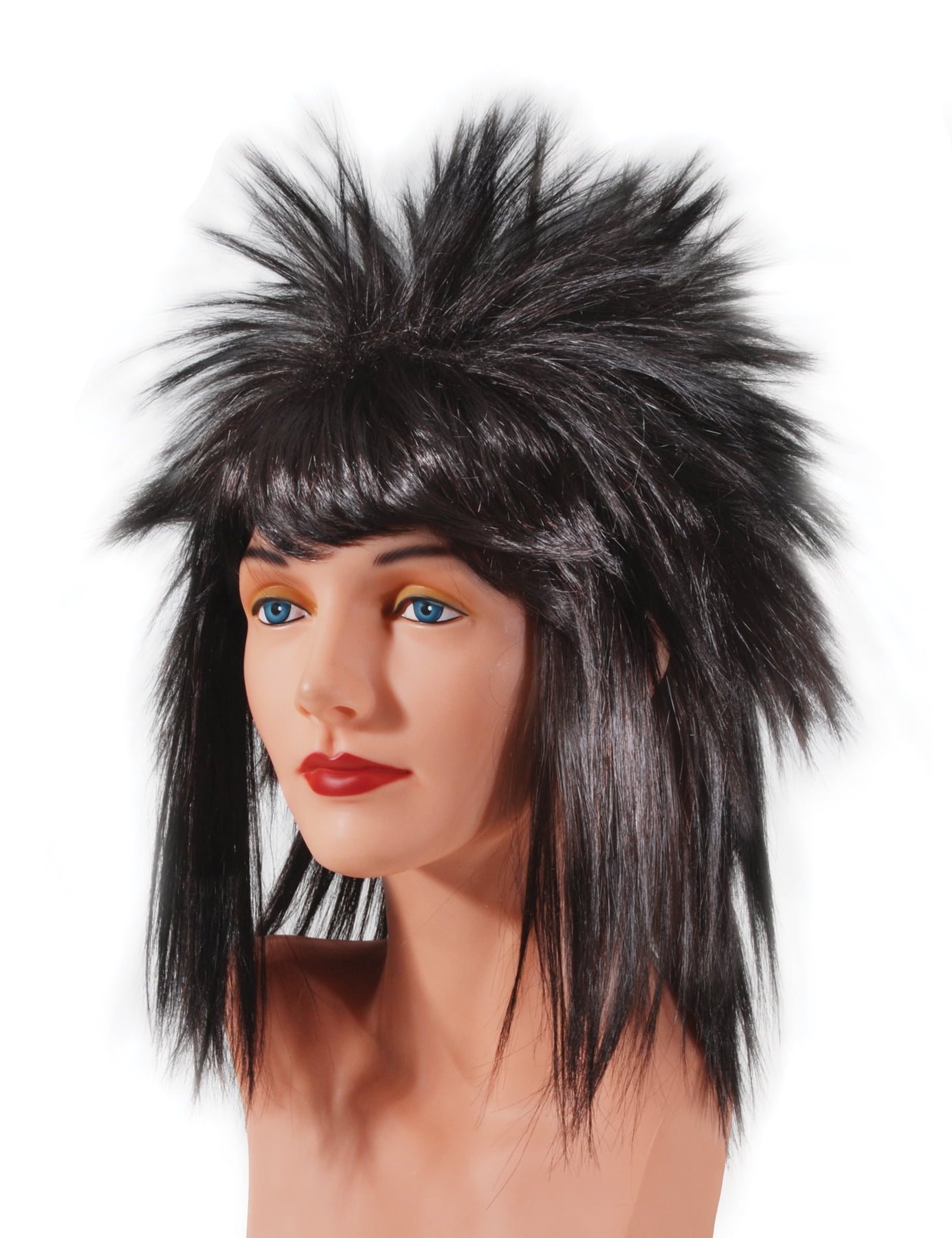 Red and Black Tall Red & Black Spikey Wig Devil Punky Wig Halloween 