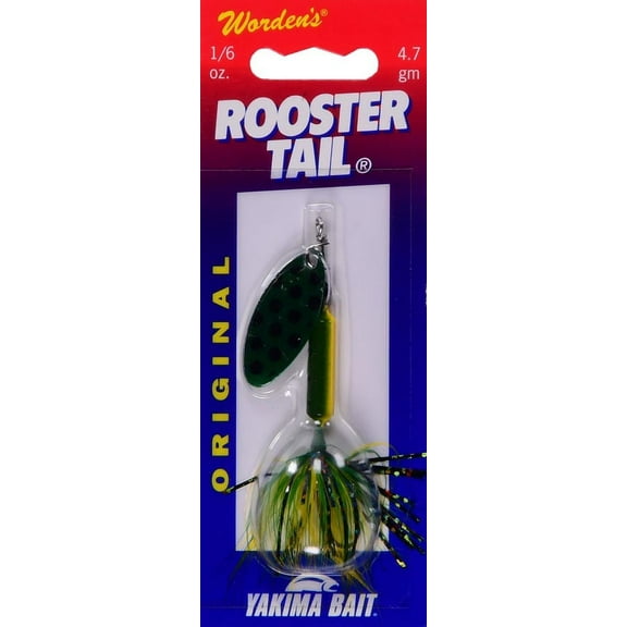 Yakima Bait Worden's Original Rooster Tail Fishing Lure, Frog Spot, 1/6 oz., Size 8, 210 FRSP