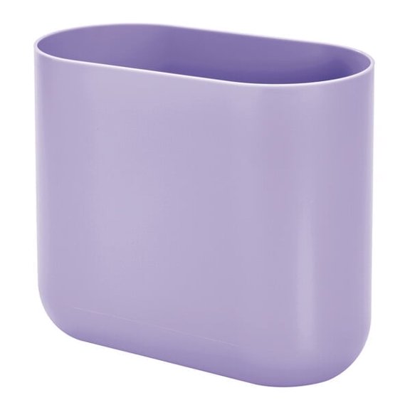 iDesign Small Slim Plastic Bathroom Trash Can, Garbage Can for Bedroom, Office, Desk, Dorm, Purple