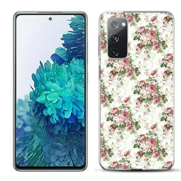 Slim-Fit Gel TPU Phone Case for Samsung Galaxy S20 FE 5G Fan Edition, by OneToughShield ® - Floral/Rose