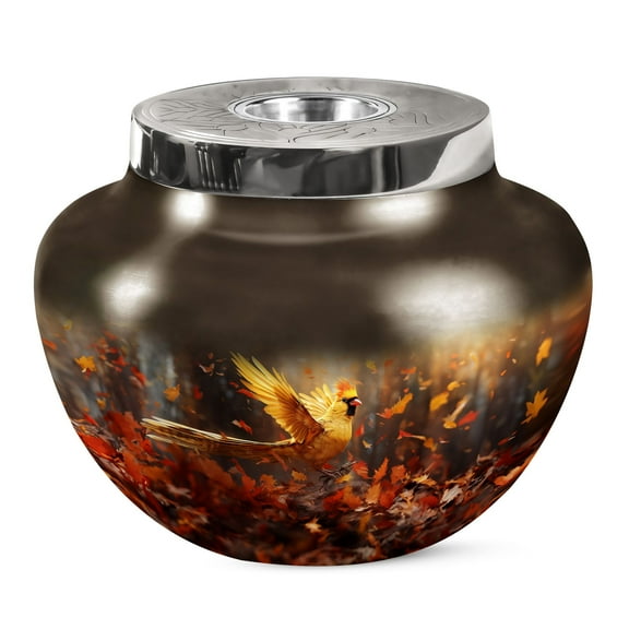 KARYLIZ Cardinal Bird Large Urns For Human Ashes Adult - Funeral Urns For Ashes - Cremation Urns For Adult Ashes Women - Memorials For Ashes Cremation - Adult Cremation Urns - Decorative Urn 10 Inch