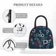 thumbnail image 4 of Balery Navy Blue Geometric Bolsa de Almuerzo para Mujeres, Caja de Almuerzo, Bolsa de Almuerzo Pequeña Impermeable, Tote de Almuerzo Reutilizable con Gran Capacidad, 4 of 6