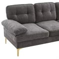 thumbnail image 5 of Sectional Sofa Couch with Sturdy Metal Feet, 3-Seater Chenille Sofa with Chaise, L-Shaped Modular Couch with Soft Padded Seat for Living Room, Bedroom, Easy Assembly, 5 of 7
