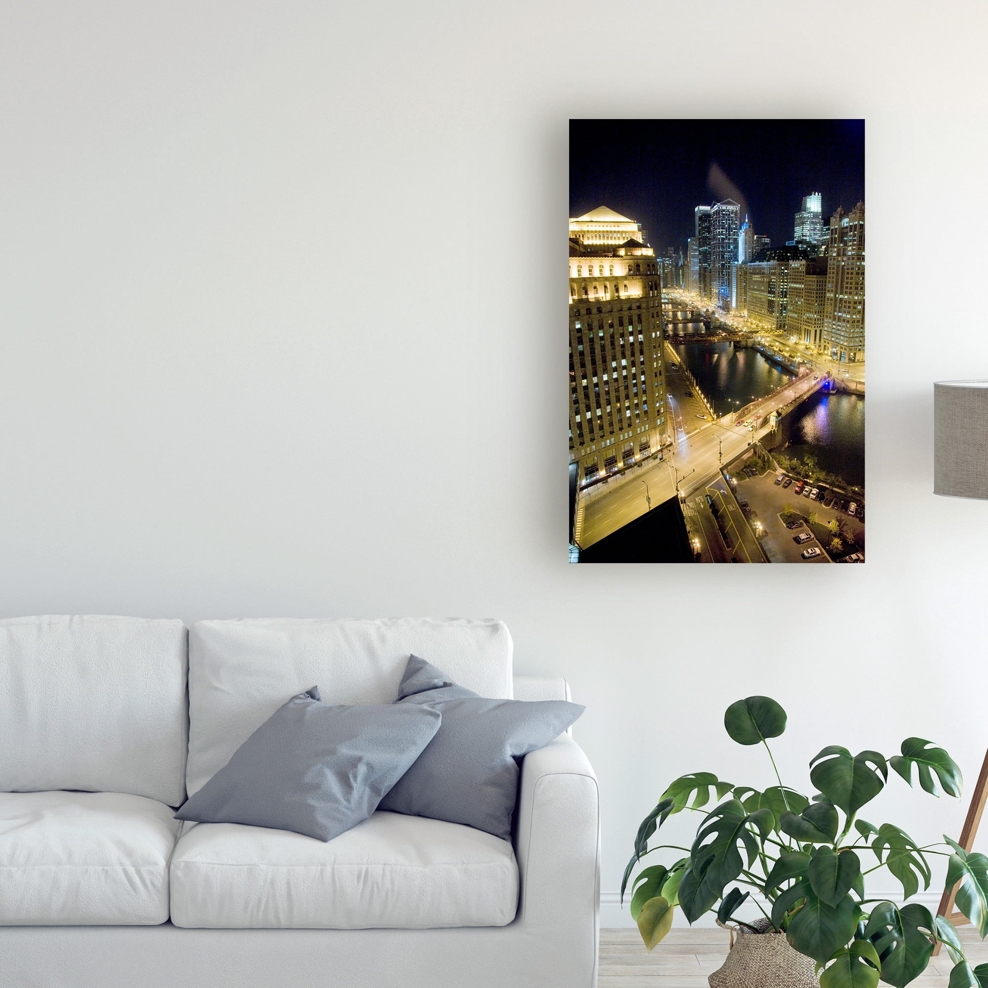 Trademark Fine Art 'Chicago At Night Chicago Color' Canvas Art by Monte Nagler