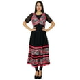 thumbnail image 4 of Bimba Black Flaired Dress Long Georgette Kurti Party Wear Indian Ethnic Kurta, 4 of 7