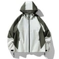 thumbnail image 2 of Jalioing Windbreaker Hoodies for Men Hooded Zipper Jacket Windproof Long Sleeved Going out Outwear (X-Large, White), 2 of 4