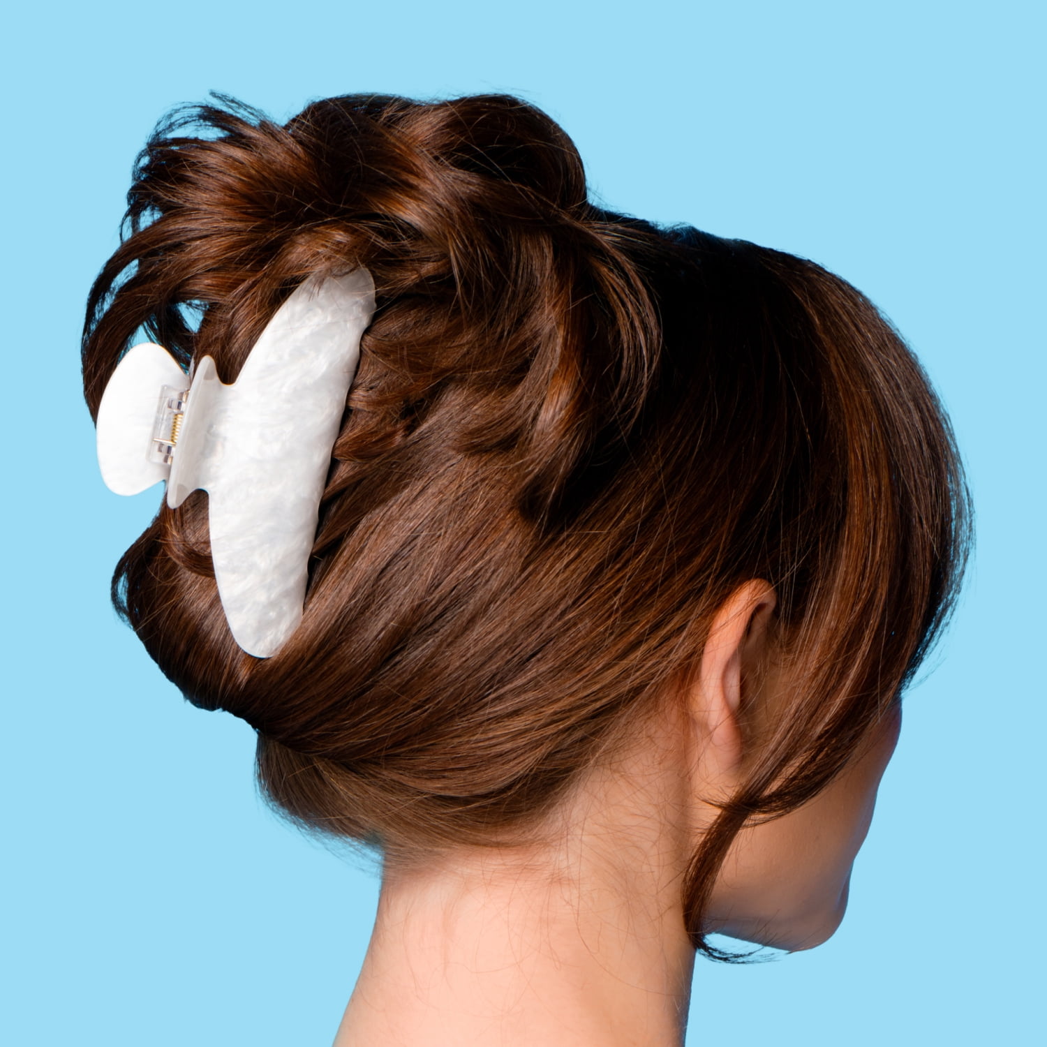 Gimme Beauty Pearlescent Fashion Claw Clip for Medium Hair - Adult and Teen Size, Eco-Friendly Design