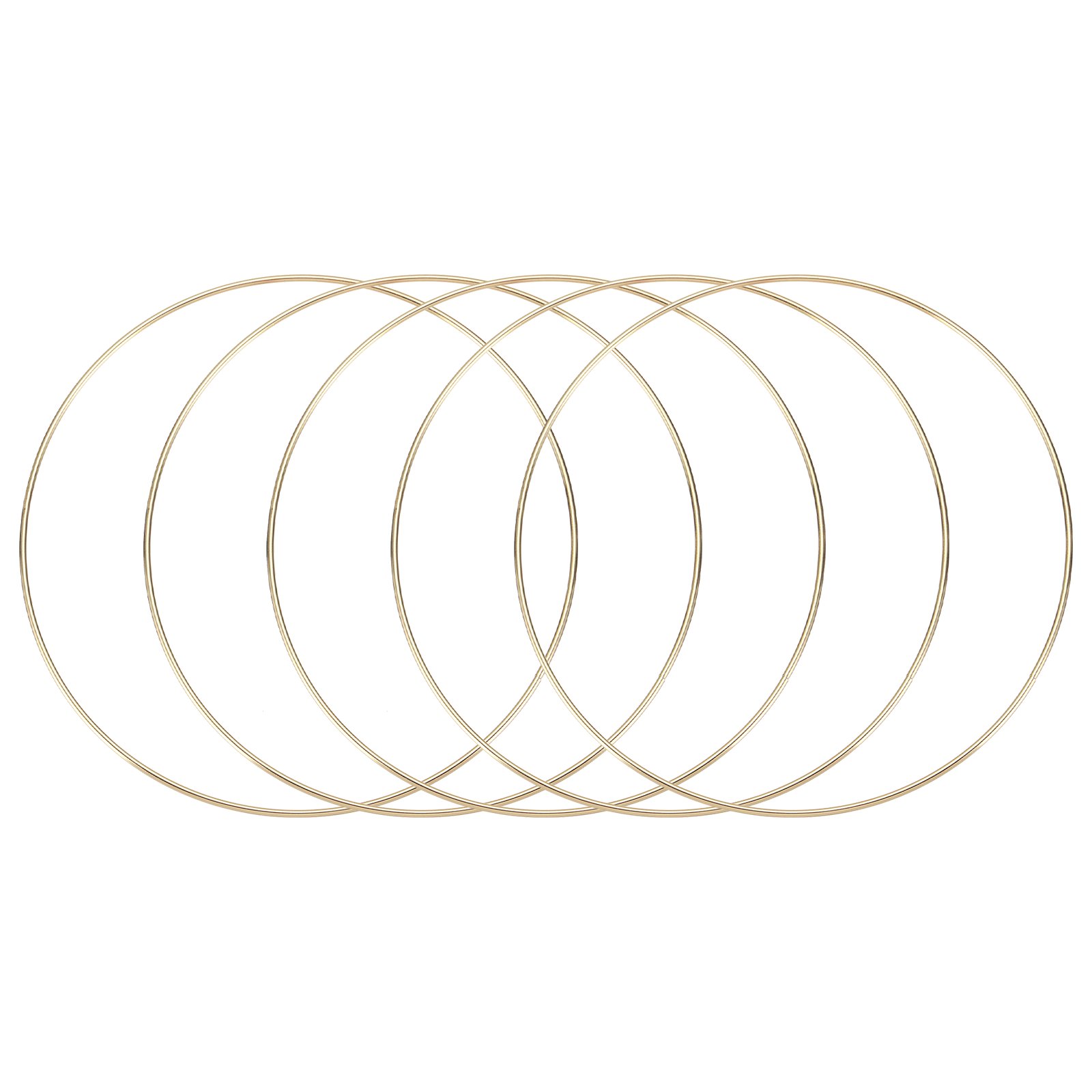 Uxcell 5 Pcs Dream Catcher Rings,Metal Crafts Hoops Floral Hoop 7.5 Inch Macrame Hoops Rings for DIY Crafts Wreath Making Supplies Plant Hangers,Gold