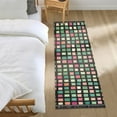 thumbnail image 3 of Yayeee Runner Rug for Bedroom 2'x6' Machine Washable Hallway Non Slip Mat, Green Block Pattern, 3 of 8