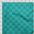 thumbnail image 3 of oneOone Polyester Lycra Fabric Leaves|Floral & Peacock Block Print Fabric By Yard 56 Inch Wide, 3 of 4