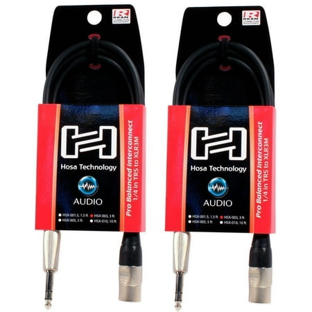 - (2) Hosa HSX-003 3 Foot Rean 1/4