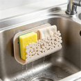 thumbnail image 4 of Suction Cup Kitchen Sink Sponge Holder, Plastic Sponge Holder for Kitchen Sink, Hollow Floral Plastic Wall Mount Holder, Kitchen Sink Sponge Holder Suction 1Pcs, 4 of 4