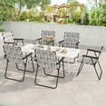 thumbnail image 4 of Costway 2PCS Folding Beach Chair Camping Lawn Webbing Chair Lightweight 1 Position Brown, 4 of 9