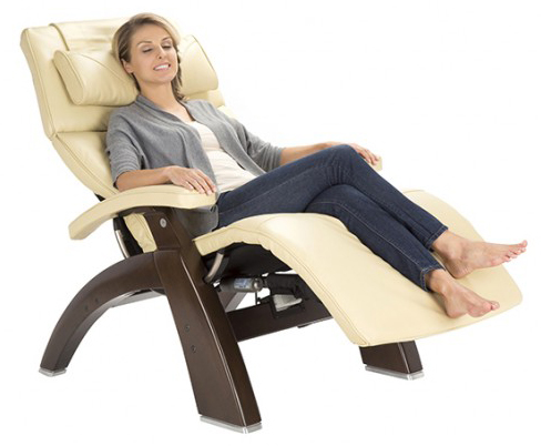 Human Touch PC-610 Omni-Motion Perfect Chair Power Dark Walnut Zero-Gravity Recliner + Memory Foam Plus Kit - Black Premium Leather - image 2 of 4