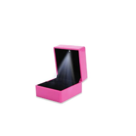 

LED Lighted Ring Necklace Storage Boxes Engagement Wedding Gift for Case Pendant