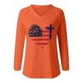 thumbnail image 5 of Tittly T Shirts for Women Graphic Tees Women's Fashion And Casual V Neck Retro Love Print Long Sleeve Top T Shirt Tshirts Shirts Spring Tops for Women Orange XXL, 5 of 5
